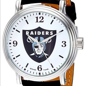 Las Vegas Raiders Men’s Watch, Leather Band